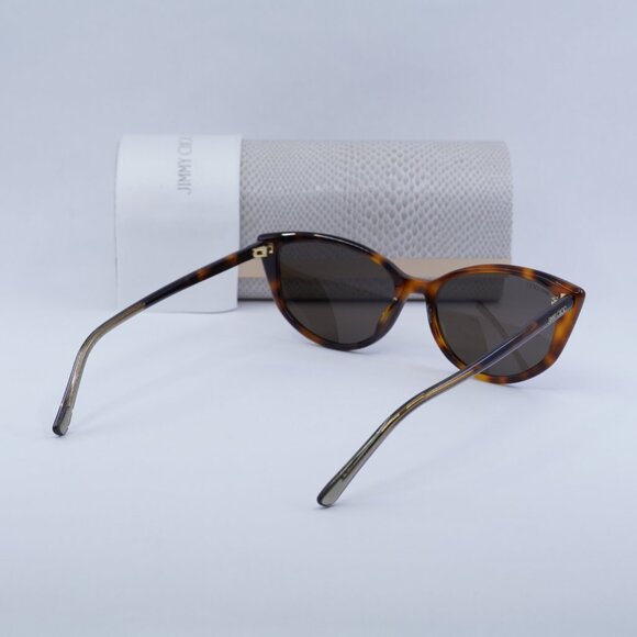 Jimmy Choo NADIA/S 008670 Cat Eye Sunglasses - Havana/Crystal/Brown - Picture 12 of 12